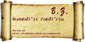 Budaházi Zakária névjegykártya